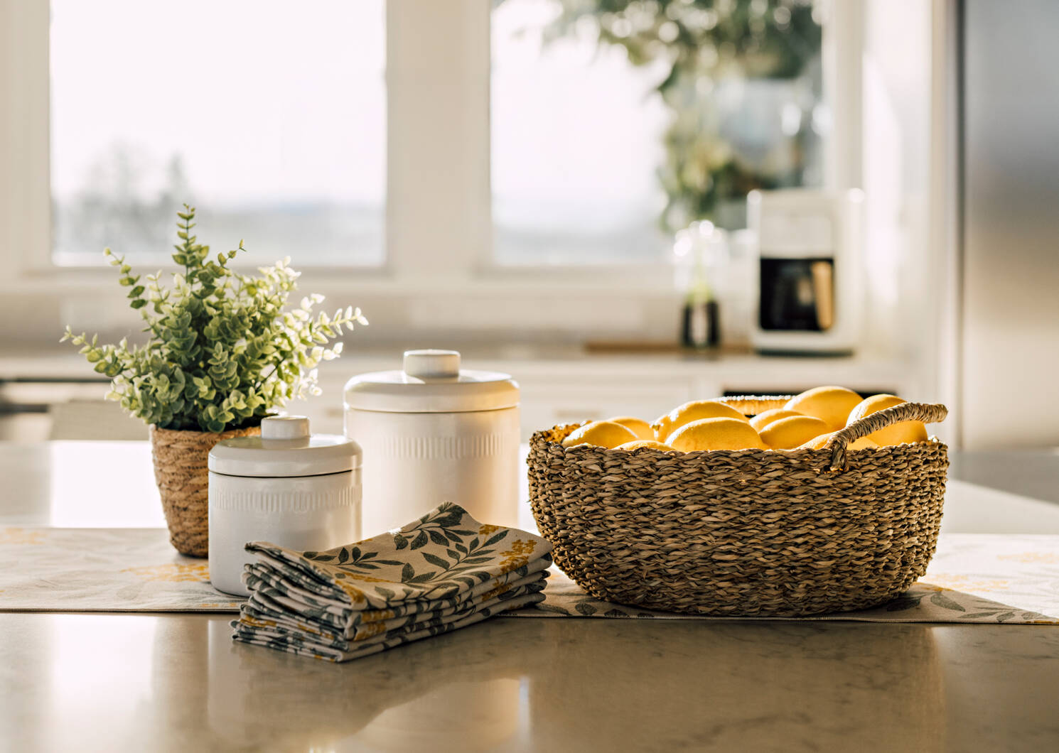 Chemin de table Morris naturel/sauge
