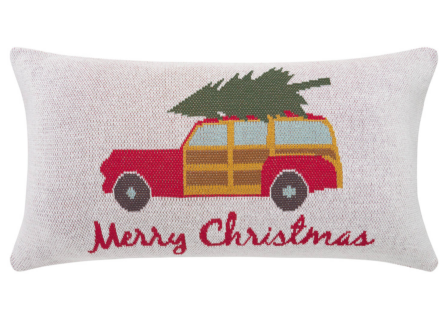 Coussin wagon Woody 12x22 naturel/rouge
