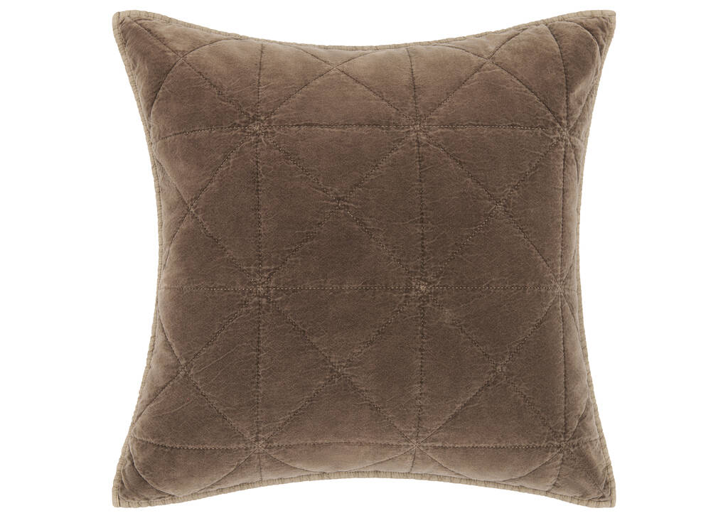 Joye Cotton Velvet Sham 24x24 Mushroom