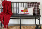 Coussin wagon Woody 12x22 naturel/rouge