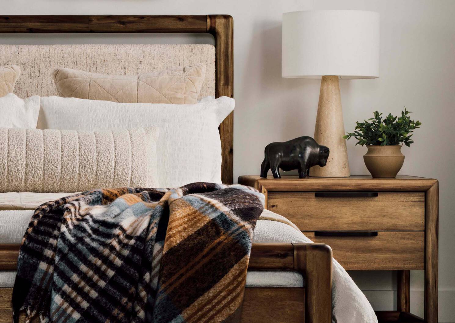 D&eacute;co bison Clyde grise