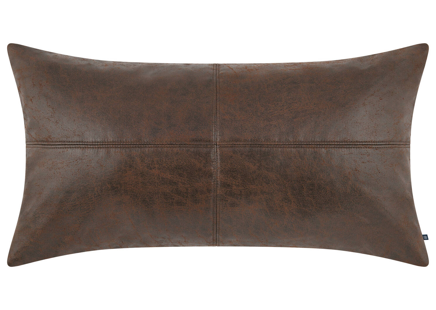 Coussin similicuir Jarvis 12x22 br foncé