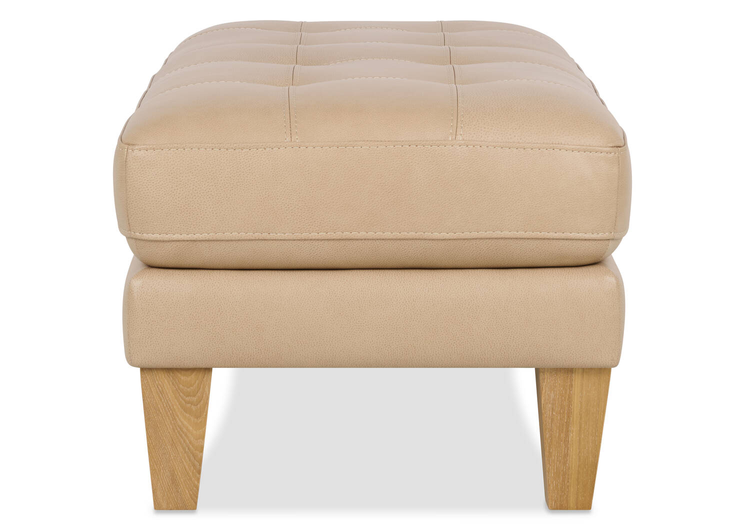 Carson Leather Ottoman -Zen Stone