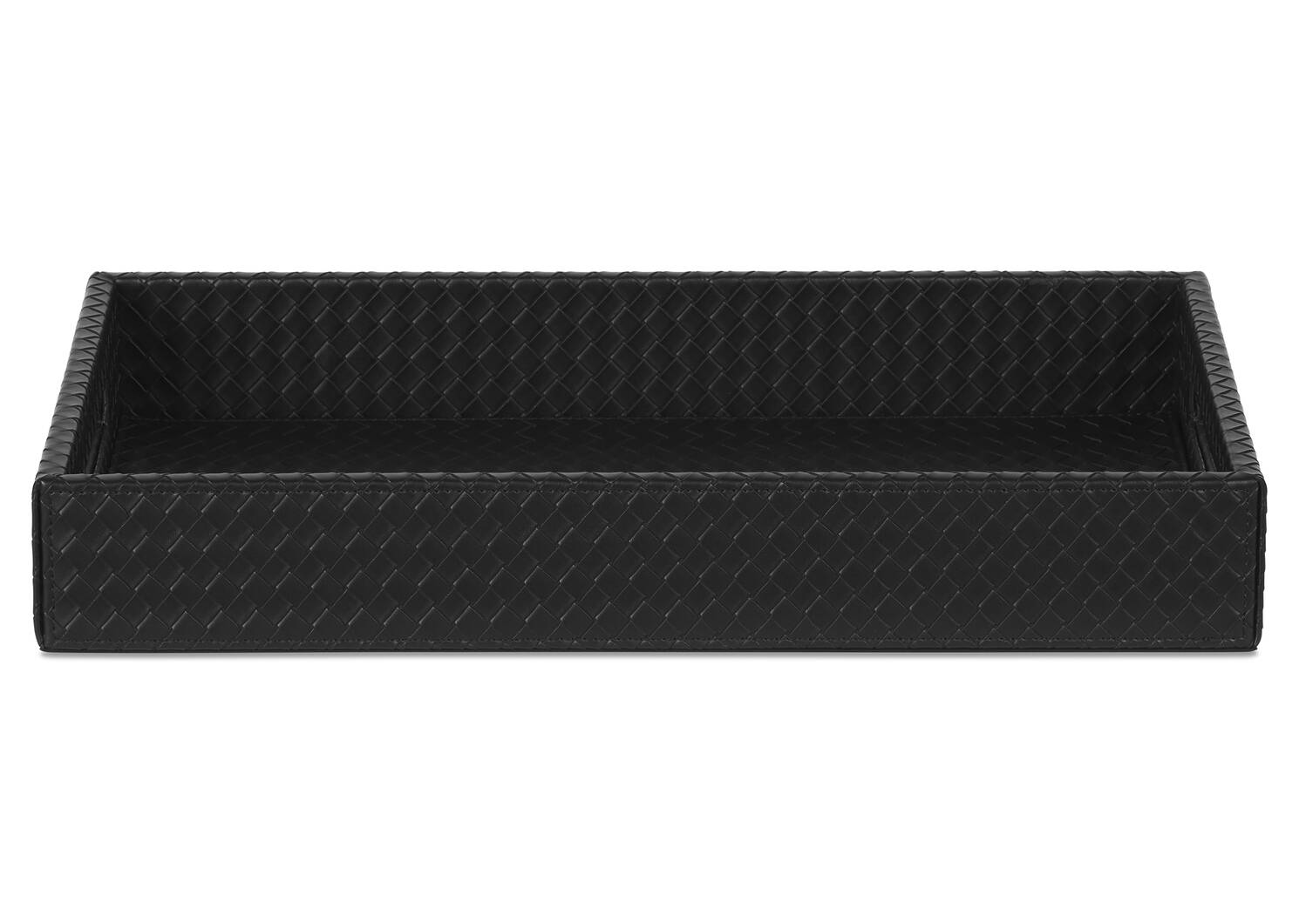 Fraser Faux Leather Tray Large Black