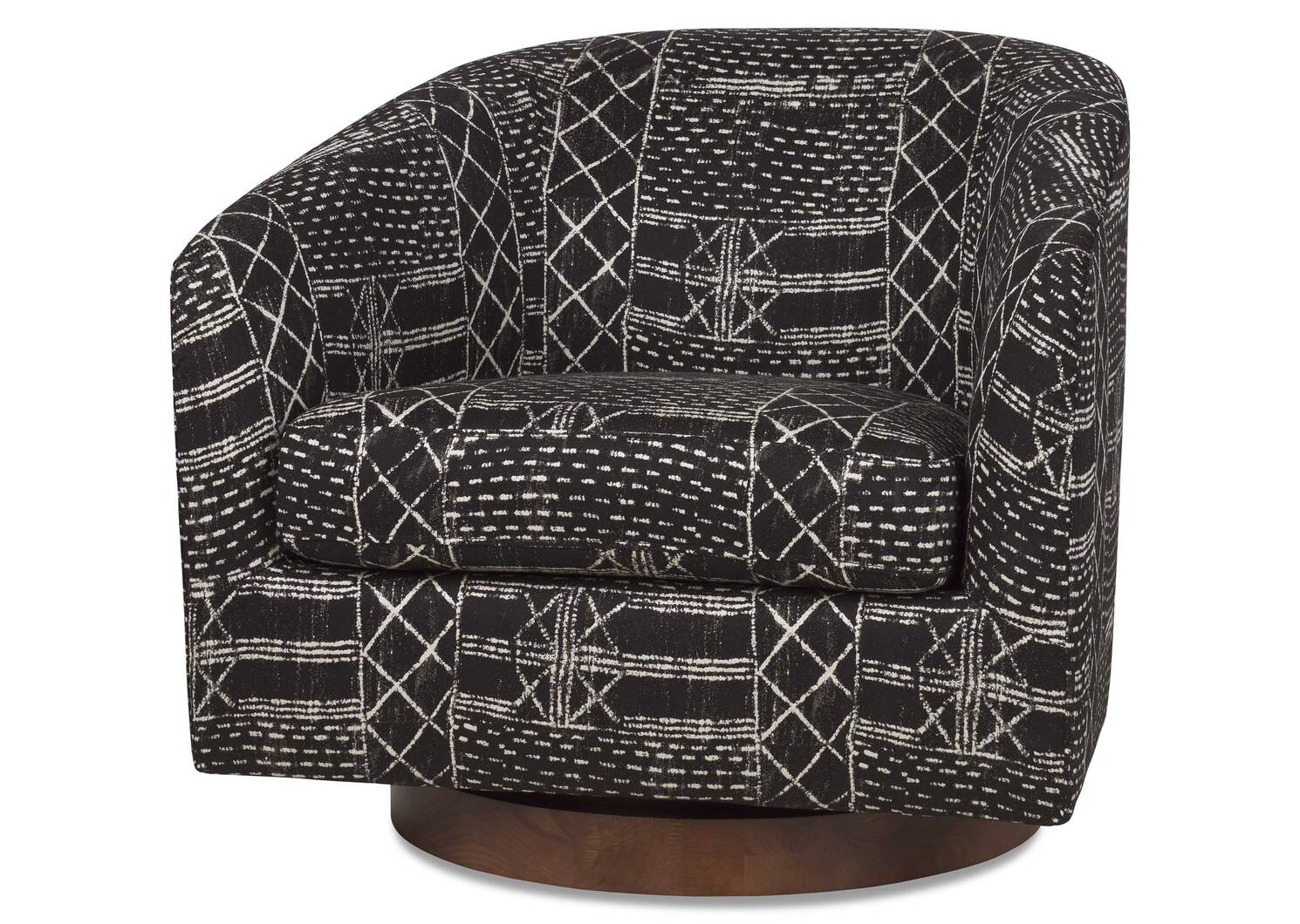 Caleb Swivel Armchair -Cavett Noir