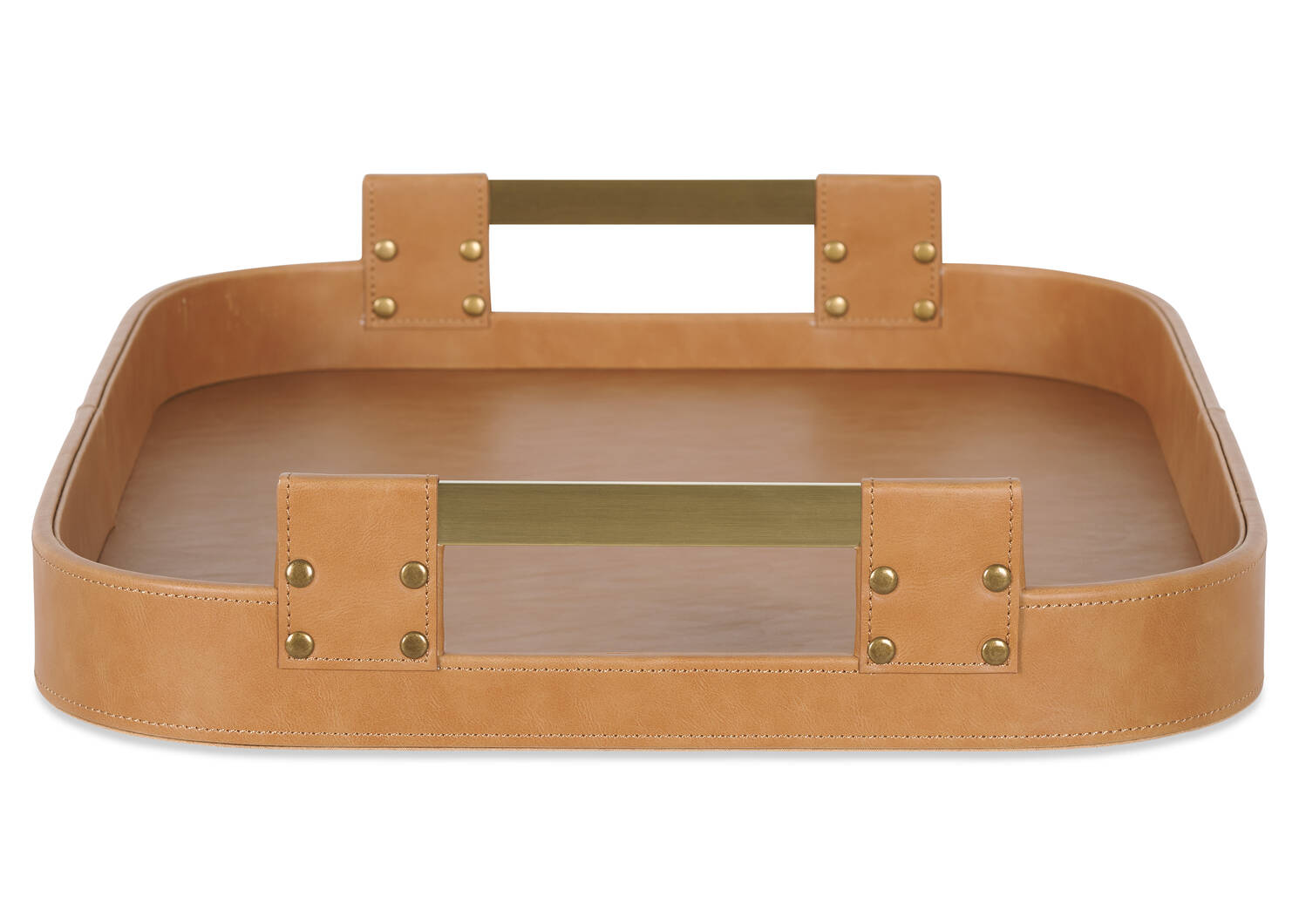 Plateau rectangulaire Riva brun clair