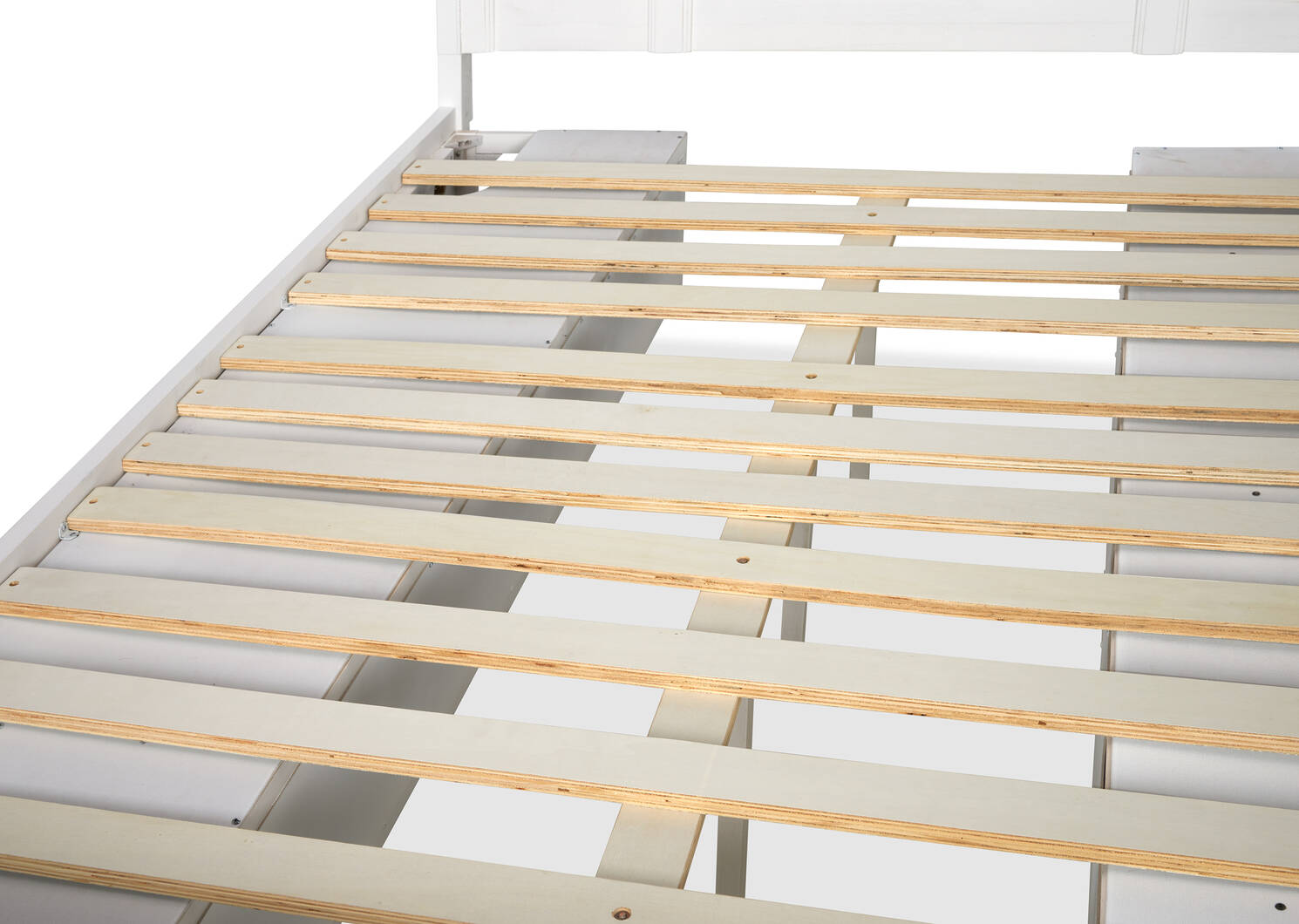 Parker Storage Bed -Heron White, QUEEN