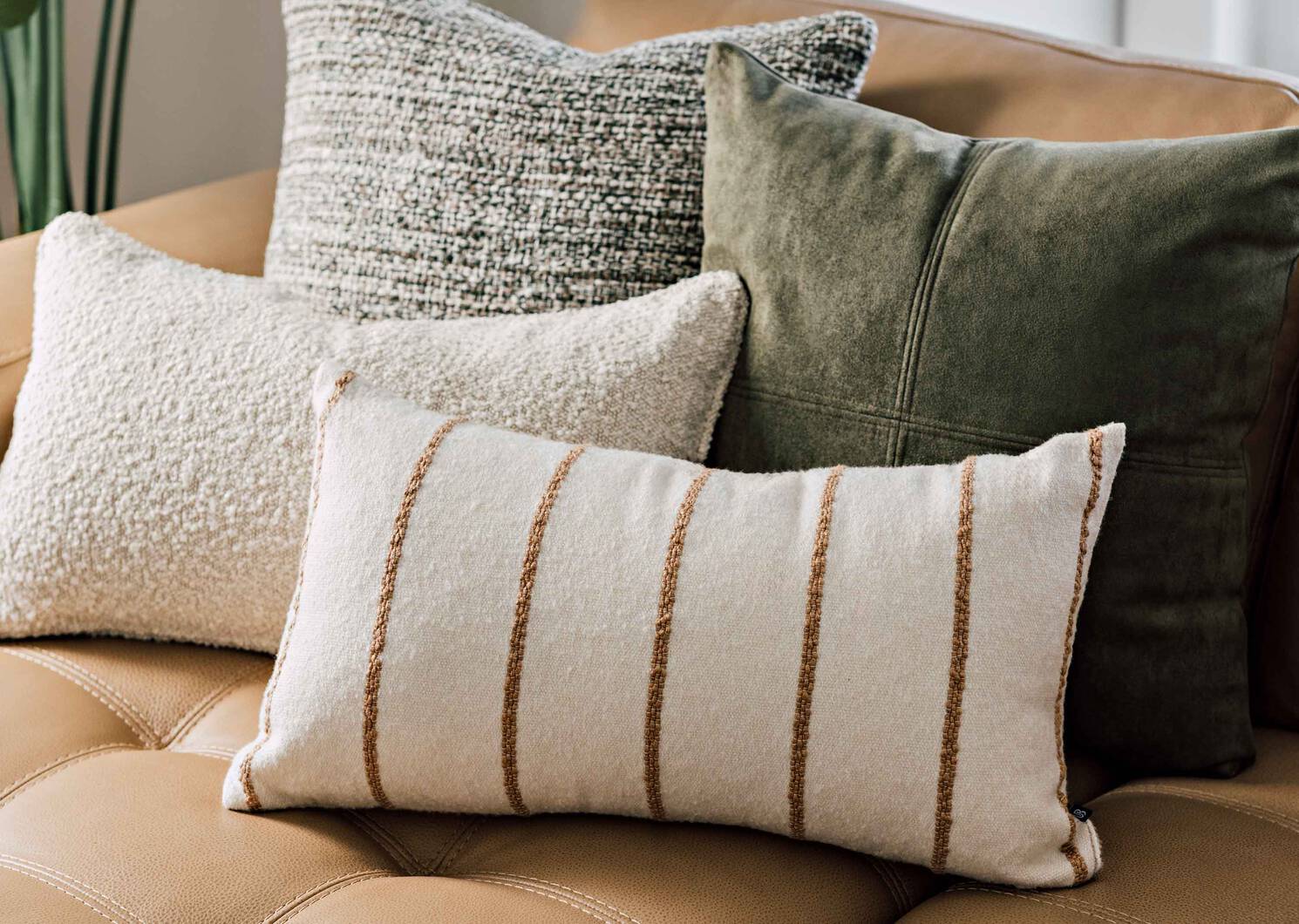 Coussin en boucle Hayes 20x20 iv./vert