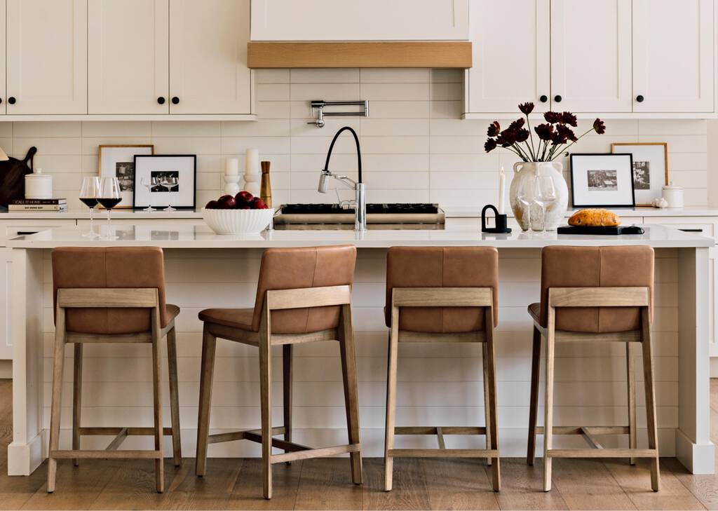 Ciera Leather Counter Stool -Olson Camel