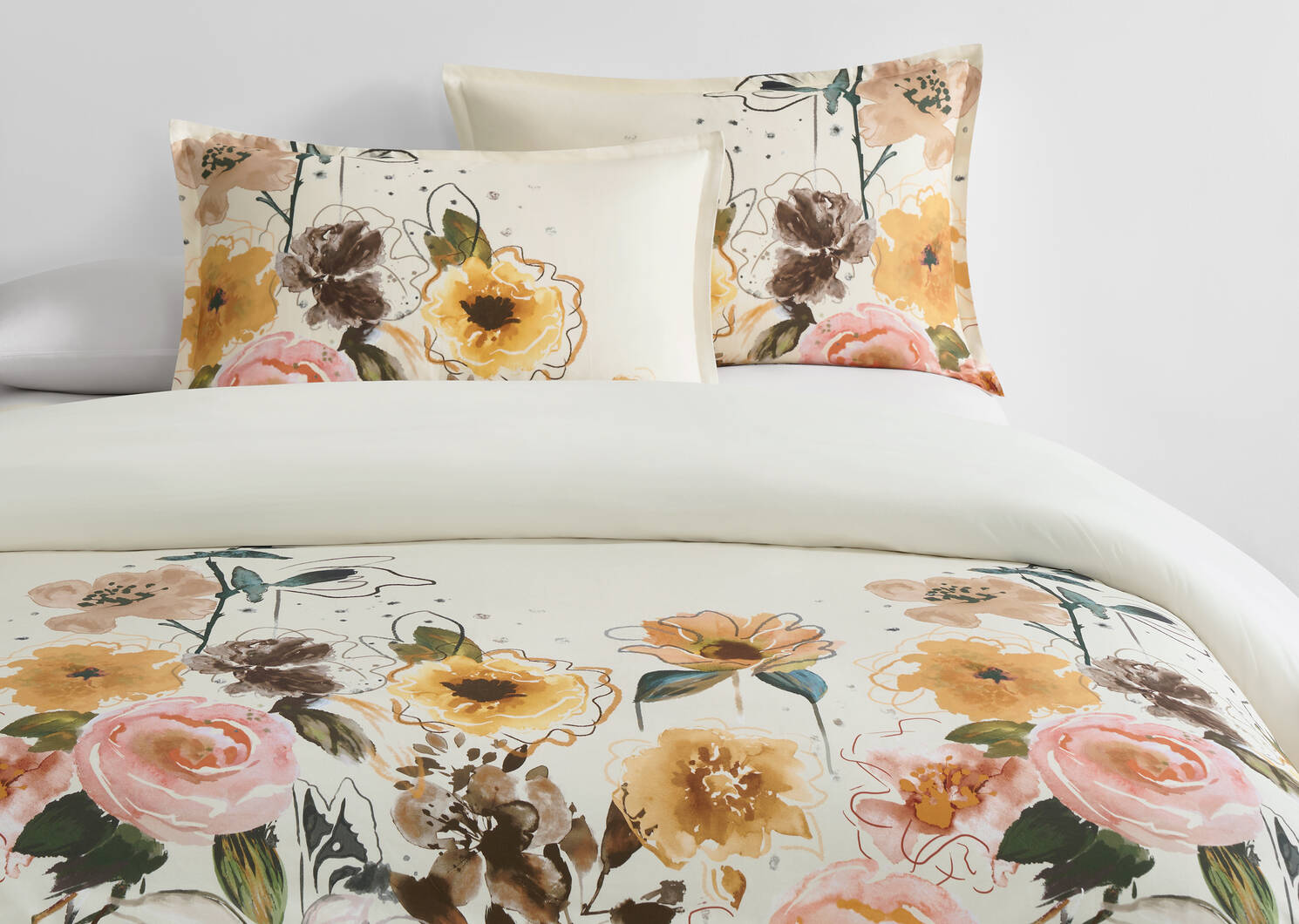 Bonn Cotton Floral Duvet Set Queen Iv/Mu