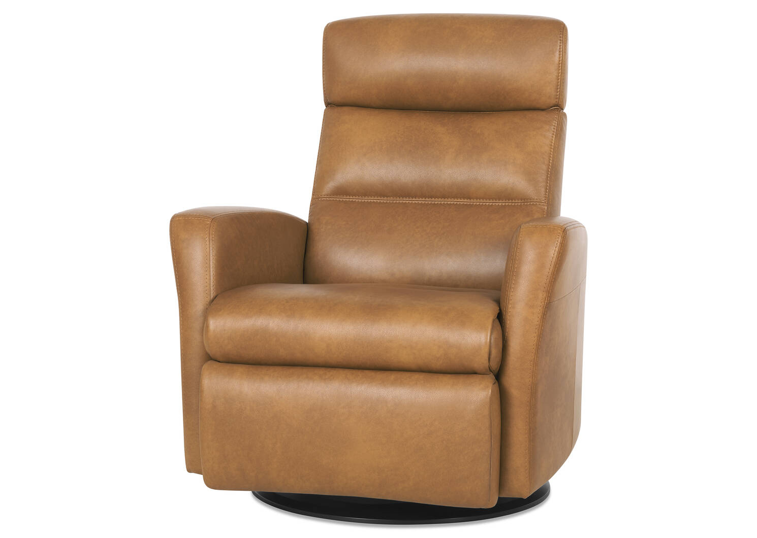 Fauteuil inc. en cuir Jasper -Sol ambré