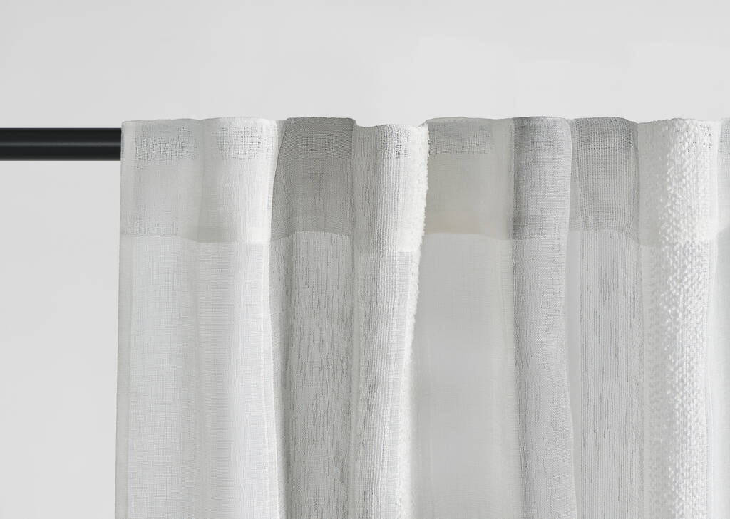 Jocelyn Striped Sheer 96 Ivory/Light Gr
