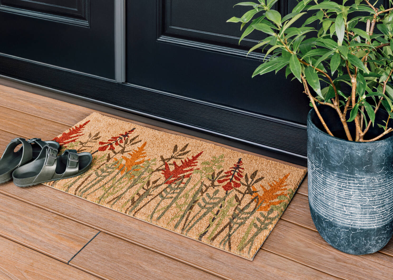 Floral Doormat Natural