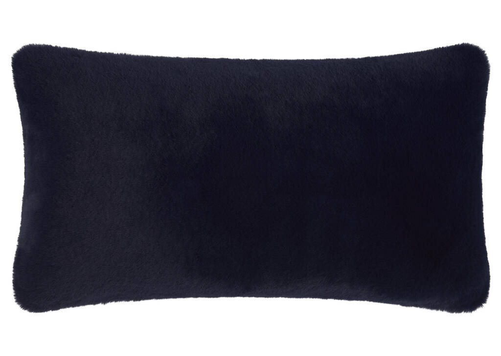 Coussin fausse fourr. Flora 12x22 minuit