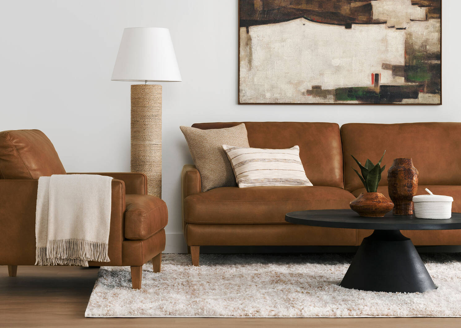 Lampe sur pied en abaca Cortez