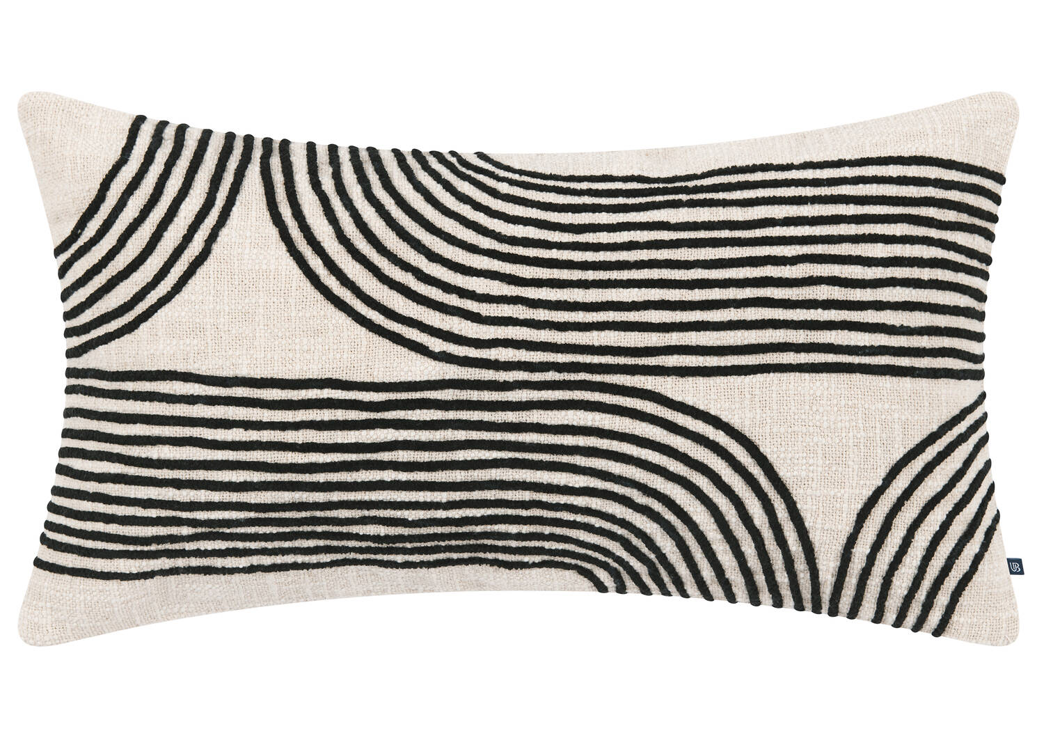 Coussin Evora 12x22 sable/noir