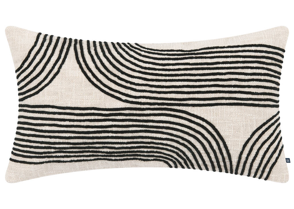 Coussin Evora 12x22 sable/noir