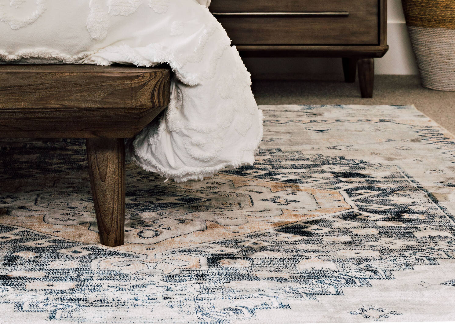 Tapis Levy - bleus/champ doré