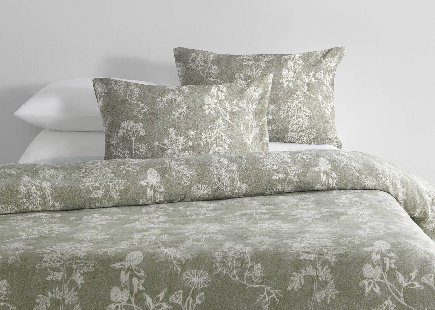 Cadiz Cotton Duvet Set Queen Clover/Iv