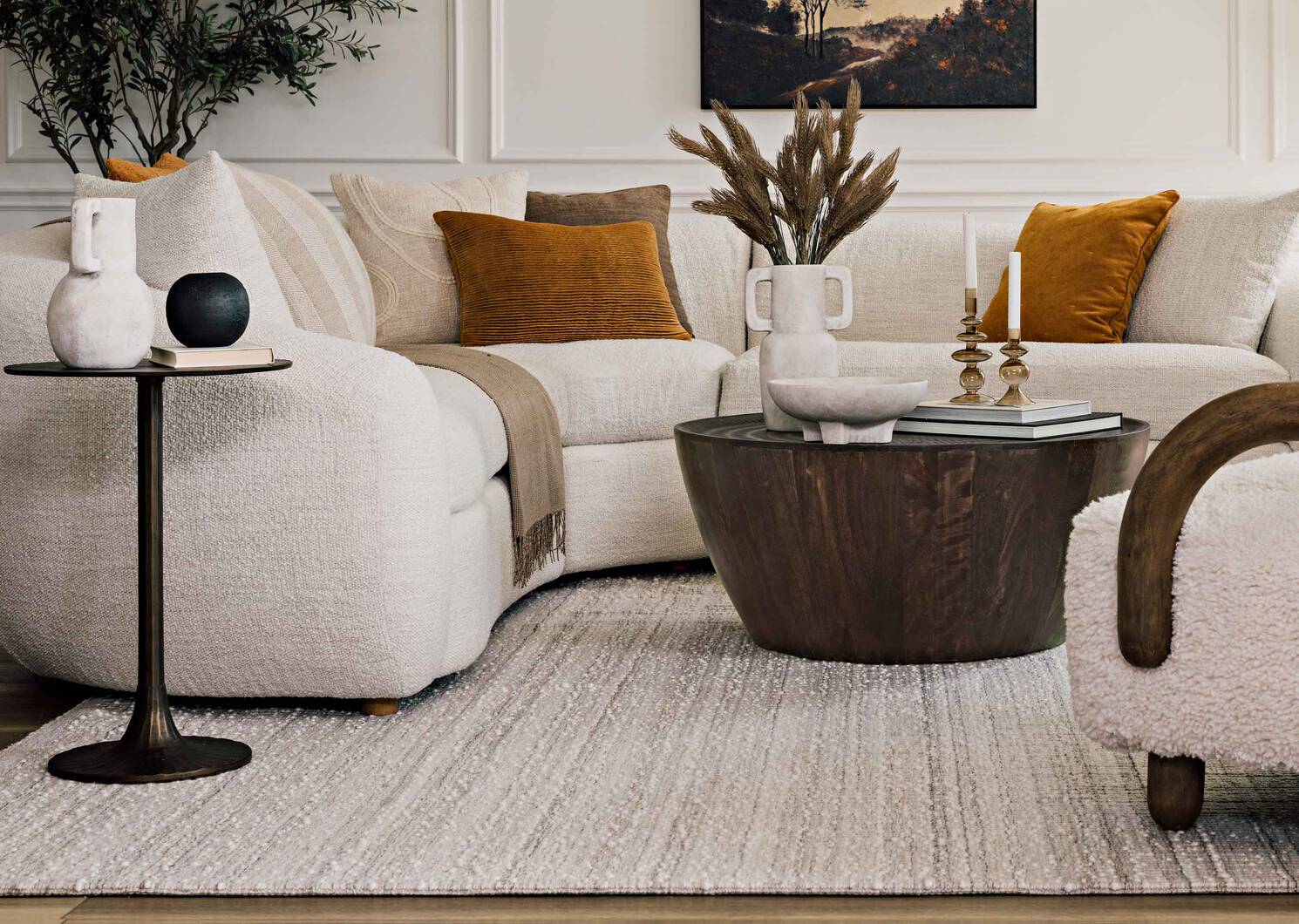 Marlow Check Throw Ivory/Mushroom