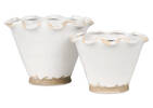 Ruffled Planter Small Antiqued White