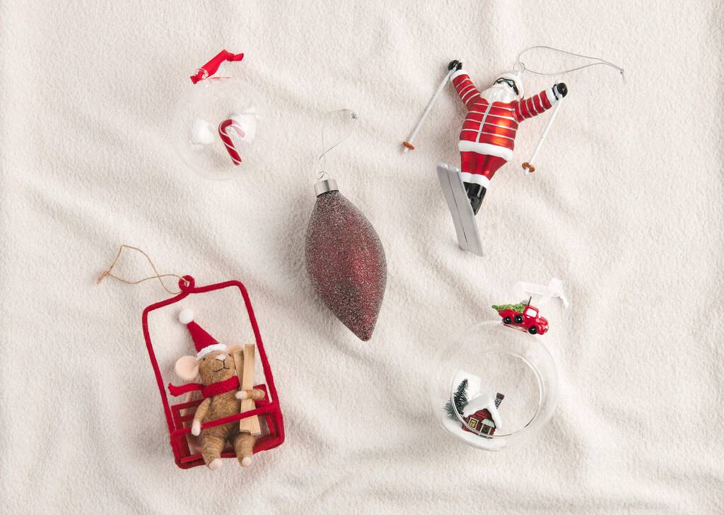 Orn. boule en verre Red Truck