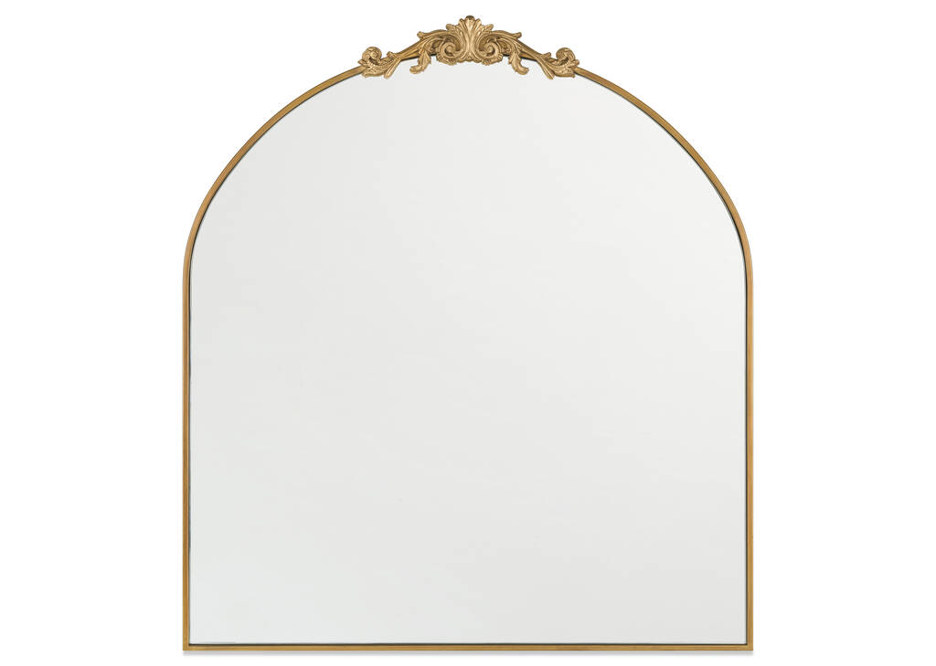 Miroir de chemin&eacute;e Faye laiton antique