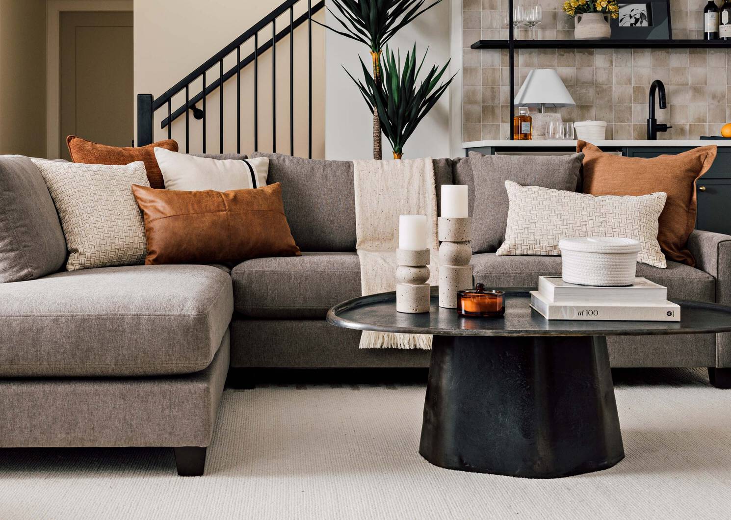 Coussin en coton Monaro 20x20 iv/noir