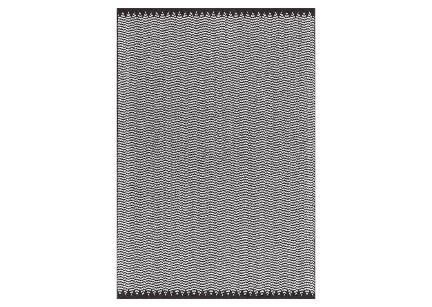 Tapis zigzag Matira – noirs/ivoire