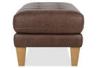 Carson Leather Ottoman -Wes Rum