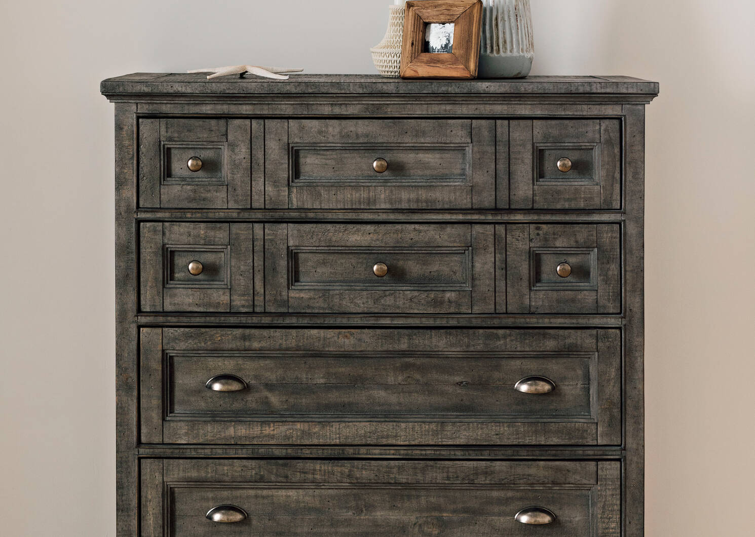 Commode à 5 tiroirs Parker -héron gris