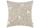 Coussin brodé en coton Ivy 20x20 sable