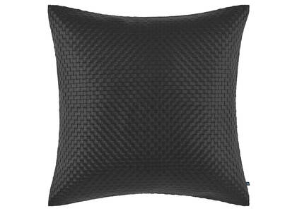 Colmar Faux Leather Pillow 20x20 Blac