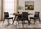 Chaise en cuir Esmae -Reede charbon