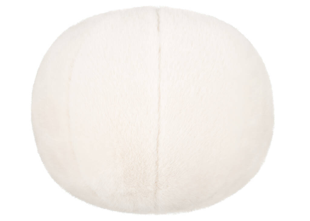 Tia Faux Fur Round Pillow Ivory