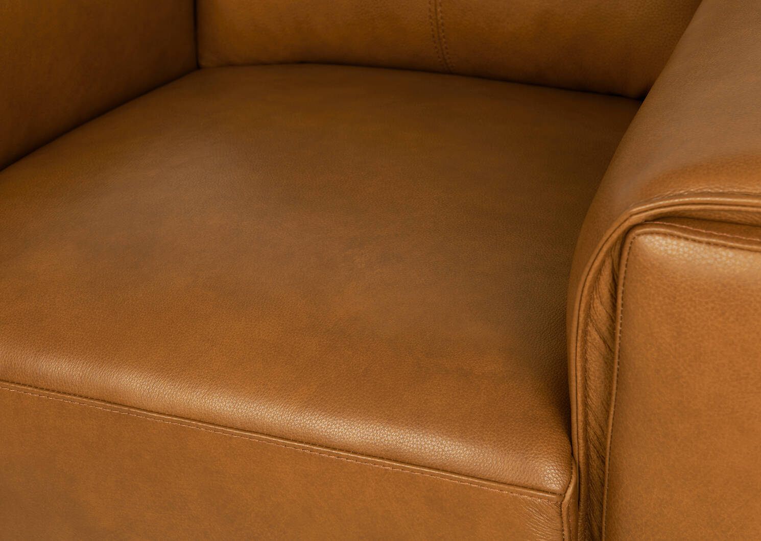 Fauteuil en cuir Alton -Mira cognac