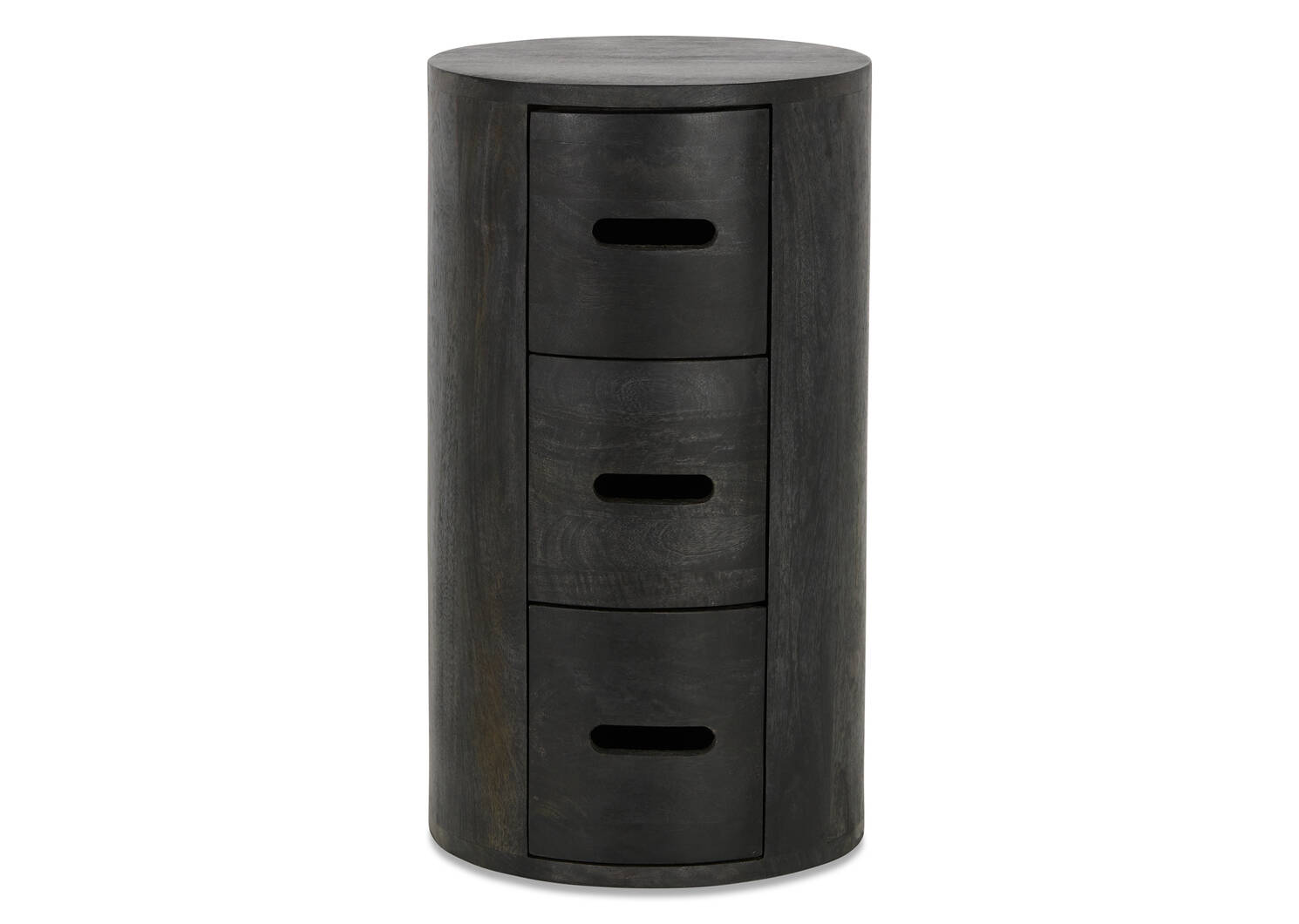 Drum 3 Drawer Pedestal -Mango Black