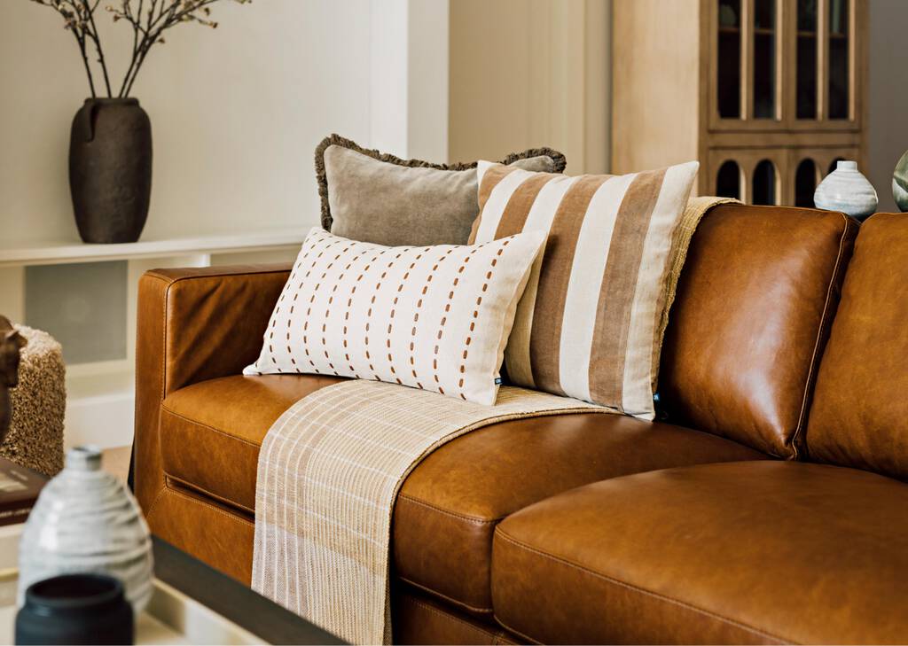 Edith Striped Pillow 20x20 Natural/Fa