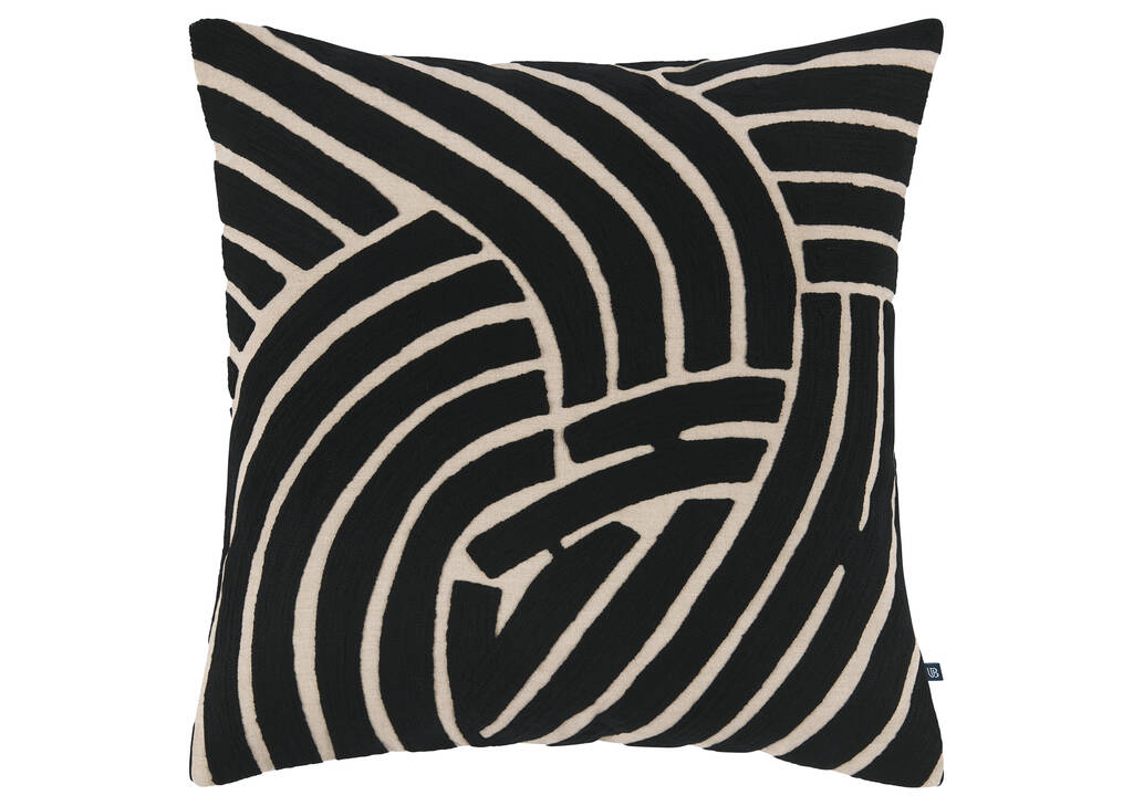 Avila Cotton Pillow 20x20 Black/Natur