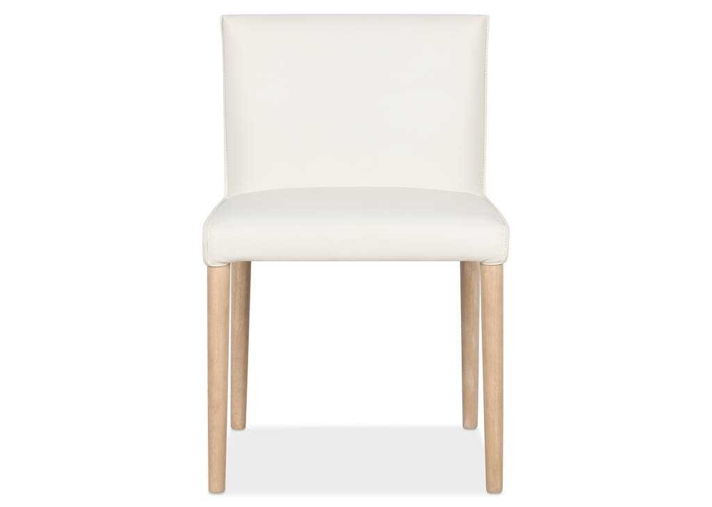 Chaise en cuir Marciona -Forega blanc