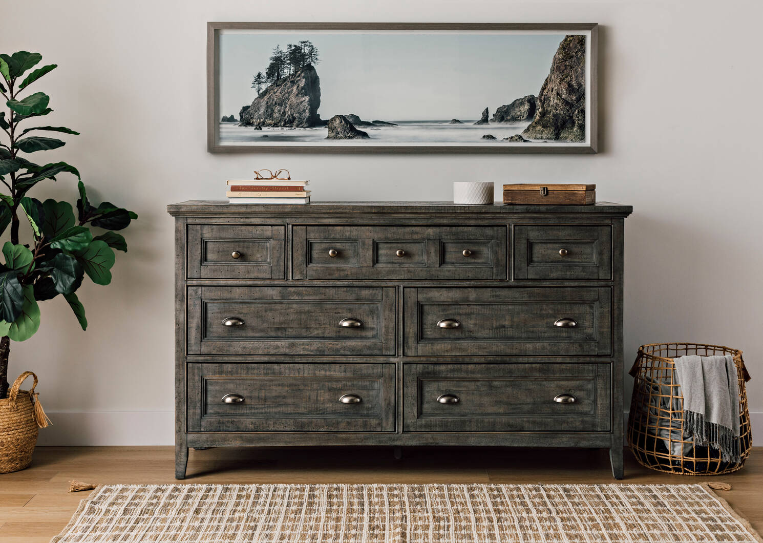 Parker 7 Drawer Dresser -Heron Grey