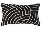 Coussin en coton Avila 14x24 noir/nat.