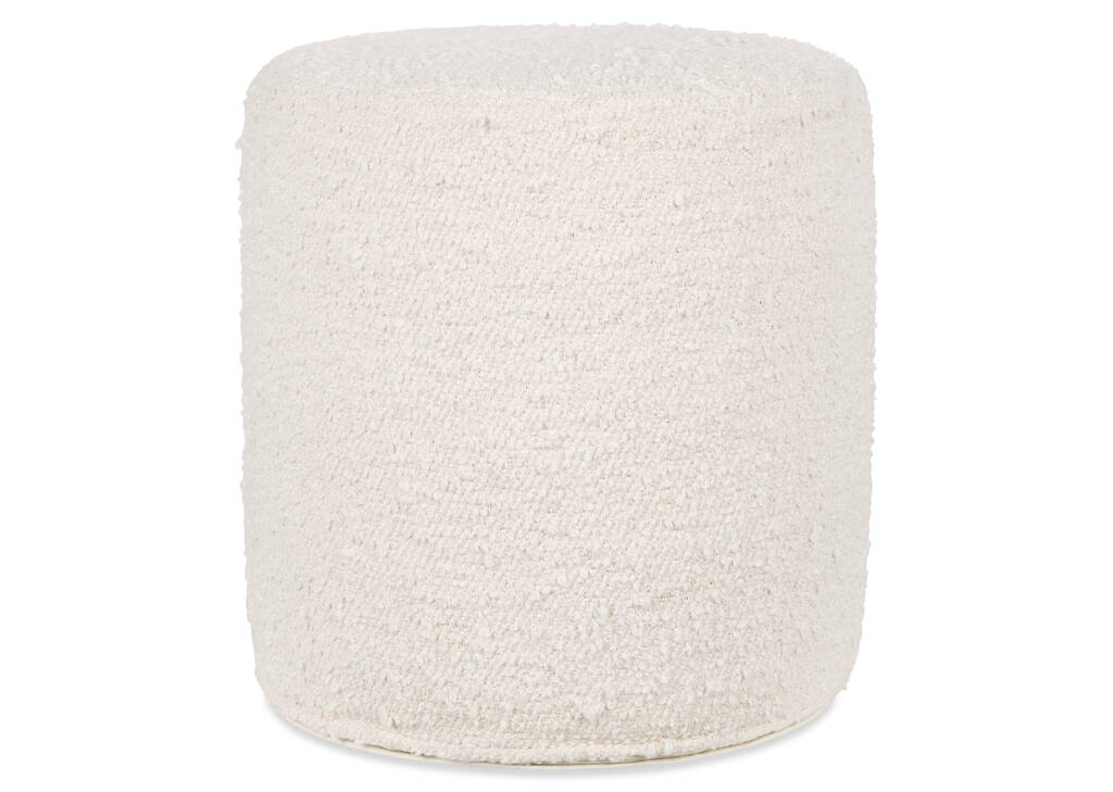 Pouf en coton Clarkson ivoire