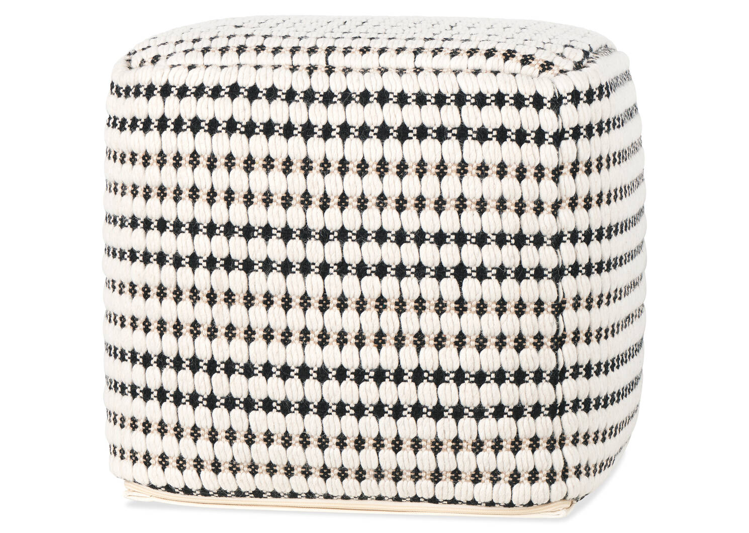 Pouf Colson ivoire/noir
