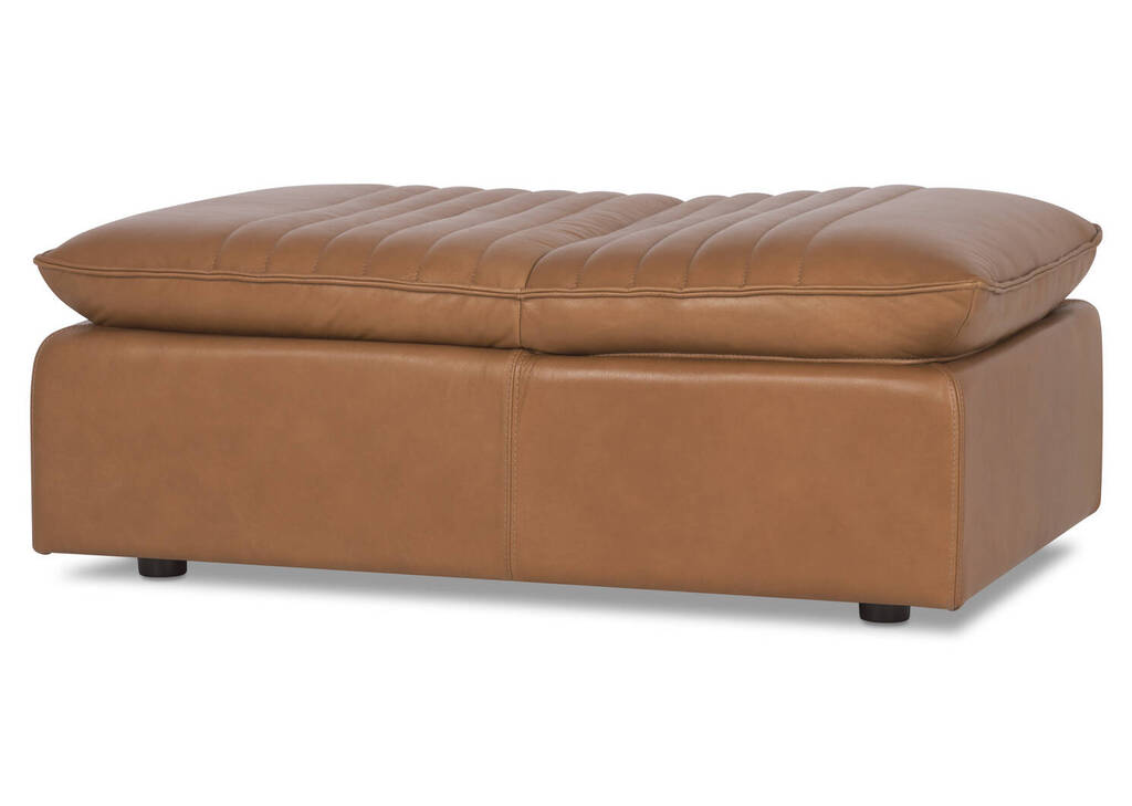 Skylar Leather Ottoman -Adler Tan