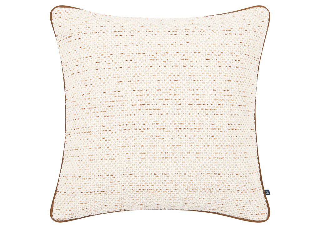 Coussin Bandon 20x20 ivoire/caramel