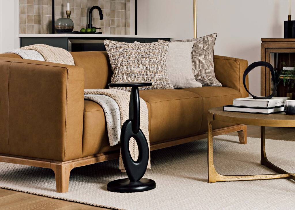 Coussin g&eacute;o Novia 20x20 ivoire/brun