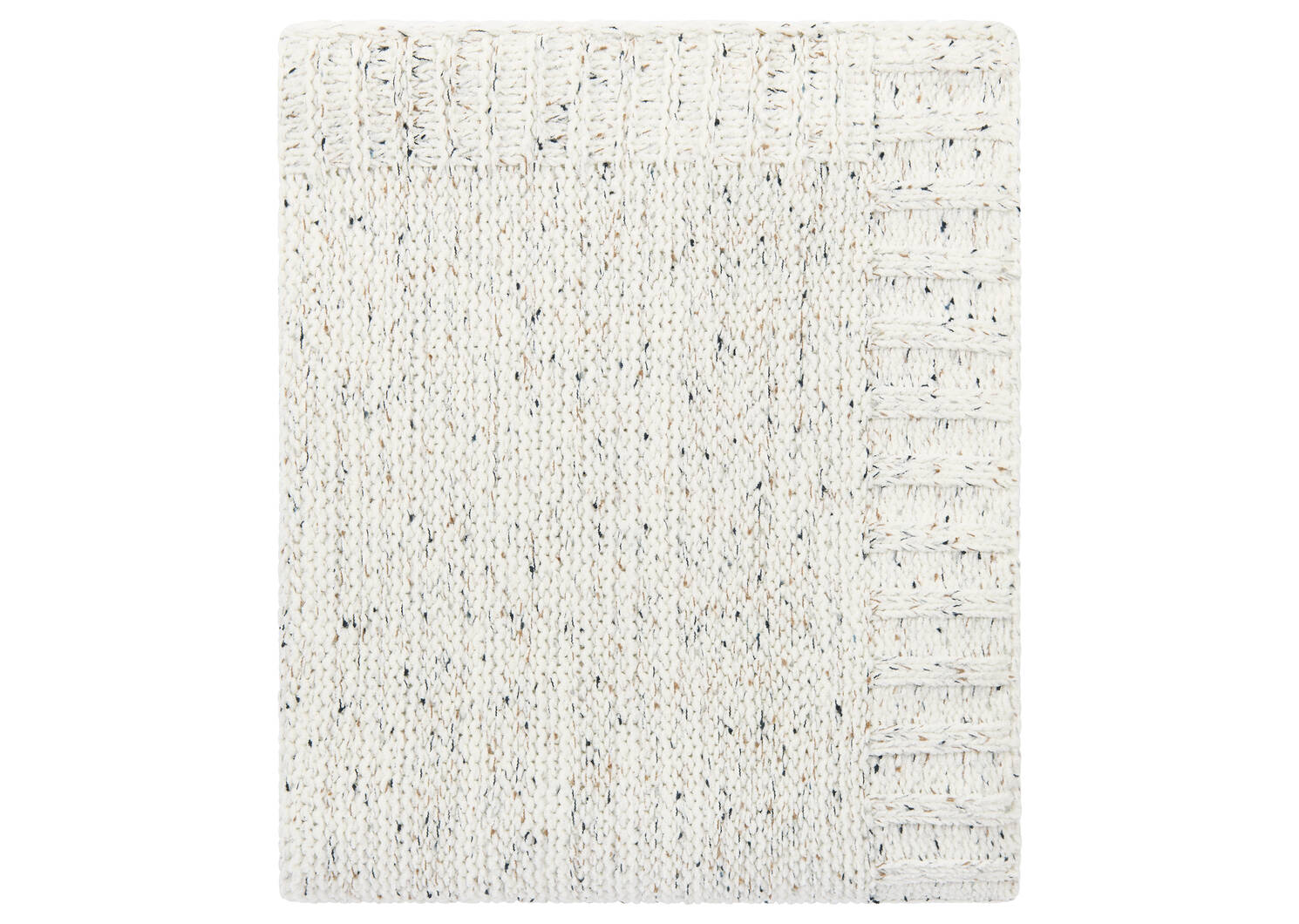 Jet&eacute; chenille mouc. Shana ivoire/multi