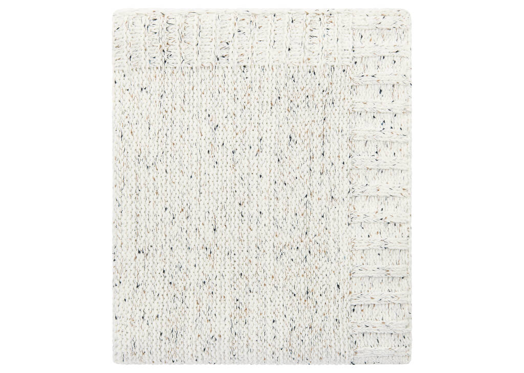 Jet&eacute; chenille mouc. Shana ivoire/multi