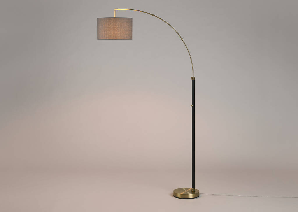 Lampe sur pied en arc Yonge noir/laiton